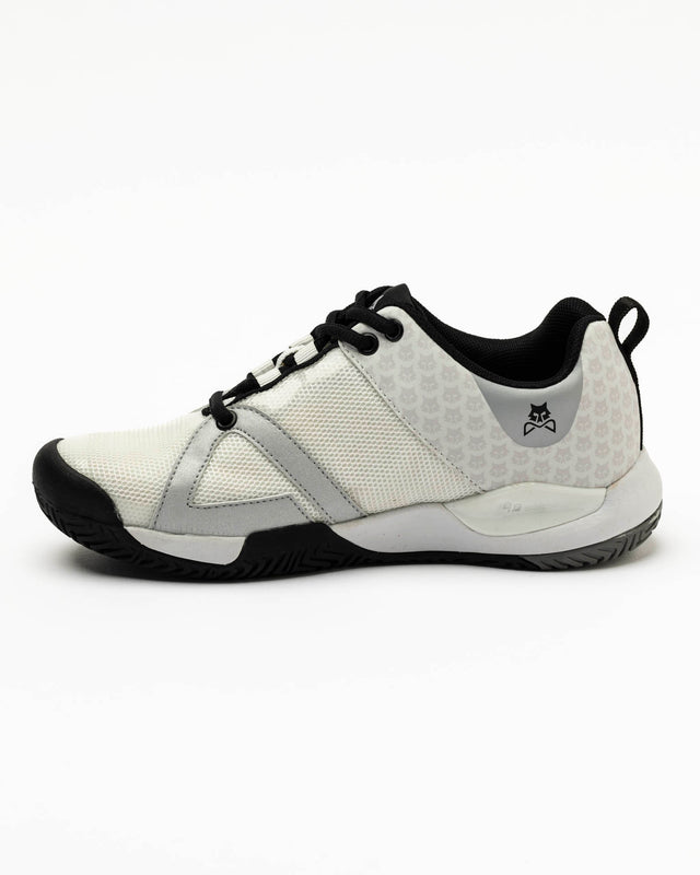 Zapatillas de padel Fly Master blanca y plata lisa para mujer