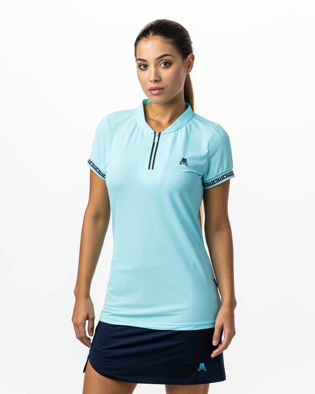 Polo de pádel turquesa WOW Zippy para mujer