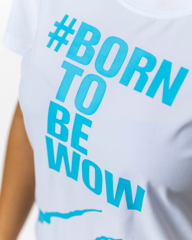 Camiseta blanca WOW Born para mujer