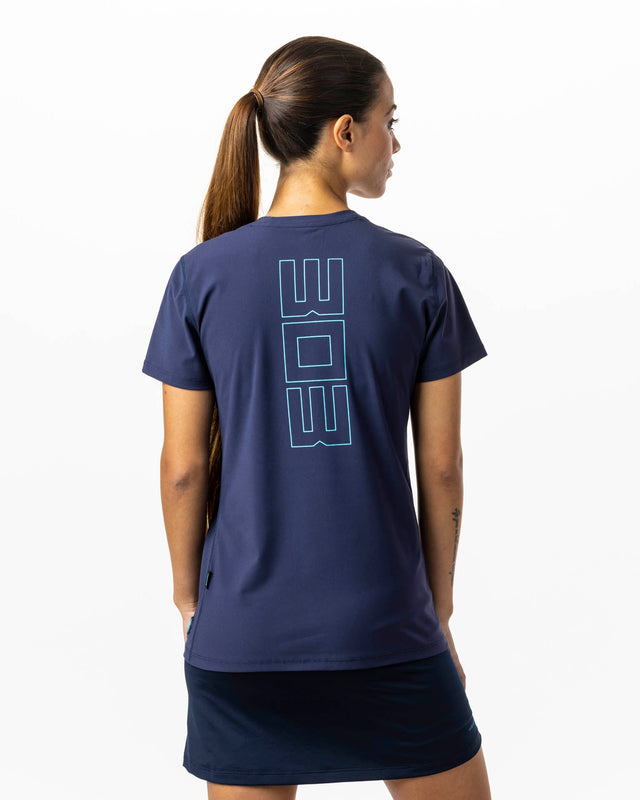 Camiseta de pádel azul marino WOW Born para mujer