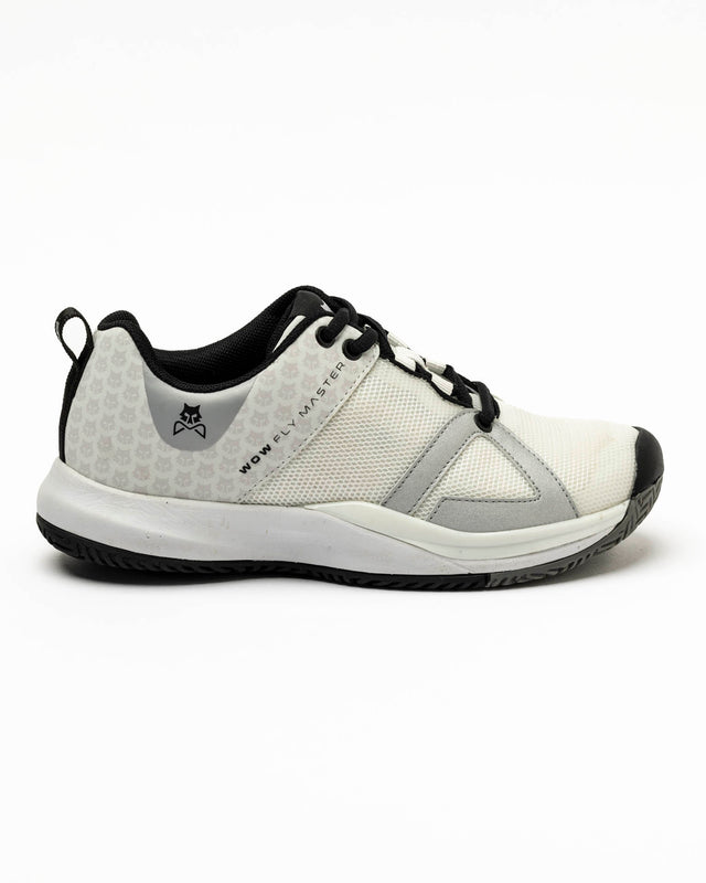 Zapatillas de padel Fly Master blanca y plata lisa para mujer