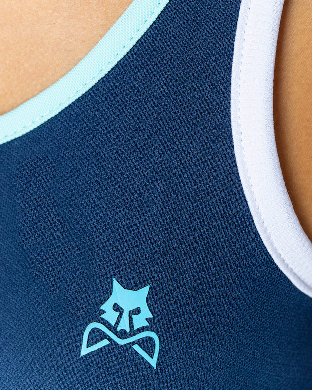 Camiseta de pádel de tirantes azul marino WOW Nature para mujer