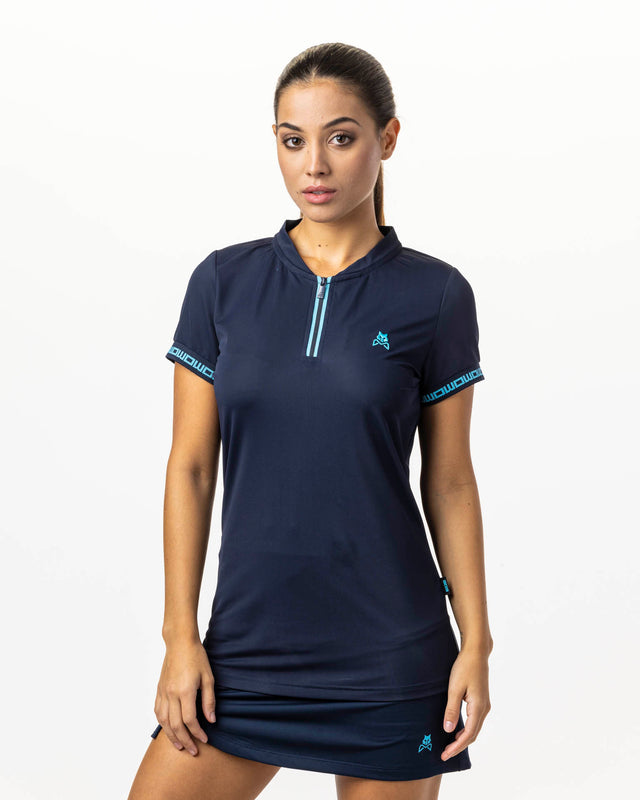 Polo de pádel azul marino WOW Zippy para mujer